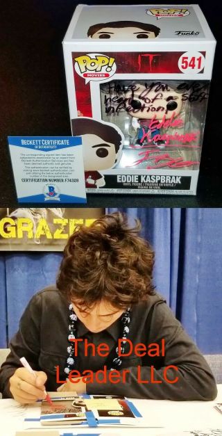 Jack Dylan Grazer Eddie Kaspbrak Autographed Signed It Funko Pop Beckett Jsa Psa