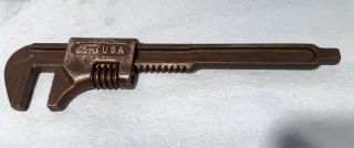 Vintage Ford Adjustable Monkey Wrench Usa 9 1/4 " M For Model A & T Drain Plugs