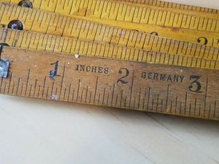 48 " Vintage Wood Folding Ruler Tool Made In Germany