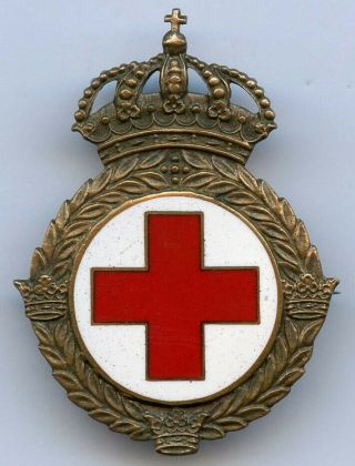 Sweden Red Cross Award Old Type Pin Badge Grade