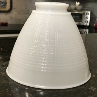 Vintage White Milk Glass Torchiere Lamp Shade 6 " Waffle Pattern 2 - 1/4 " Fitter