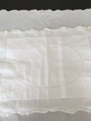 Vintage Hand Made By Eastern Isles Baby Crib Sheet & Pillow Sham White Cotton