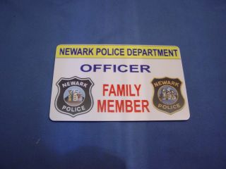Newark Nj Police Department - Any Department Card Family Member Pba Fop Njsp