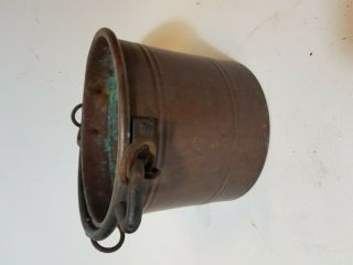 Vintage Copper Bucket Hand Forge Hands