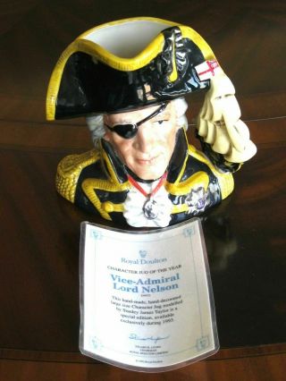 Royal Doulton Vice - Admiral Lord Nelson D6932 Character Jug Of The Year 1993