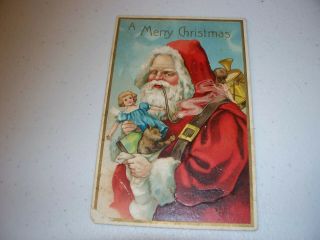 Vintage Antique Postcard Christmas St Nicholas Santa