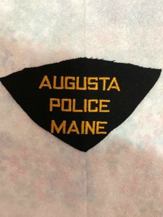 Old Wool First Issue Augusta Maine Police Patch (cheese Cloth Backing)