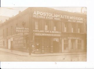 Old Real Photo Postcard Portland Oregon Apostolic Faith Missoin 1900s