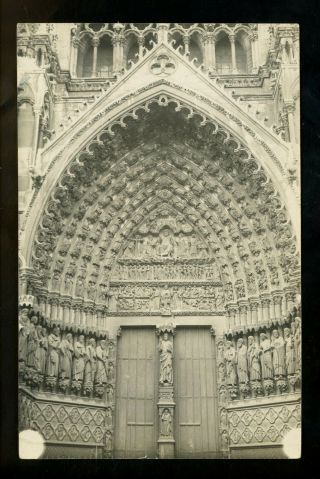Church Real Photo Postcard Rppc Notre Dame Cathedral Paris France Vintage