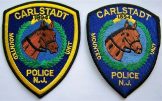 Htf Carlstadt Nj Mounted Police Patch Set