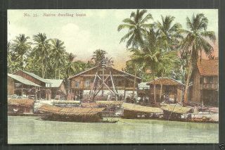 Penang Kaulfuss 35 - Native Dwelling Boats Malaysia Ca 1905