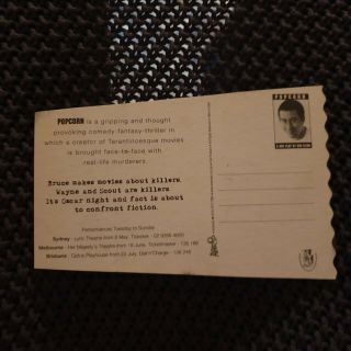 Popcorn,  by Ben Elton - 1999 Avant Advertising Postcard 2