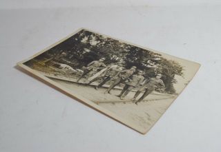 Antique 1924 Greek Postcard Photo of Soldier Officers in camp War Photo WW1? 3