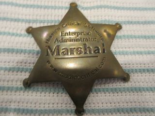 Vintage Marshal Badge Mission Critical Software Enterprise Administrator 3