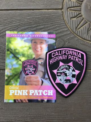 California Highway Patrol Pink Patch Chp State Police W/ Booklet