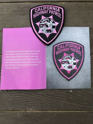 California Highway Patrol Pink Patch CHP State Police w/ Booklet 2