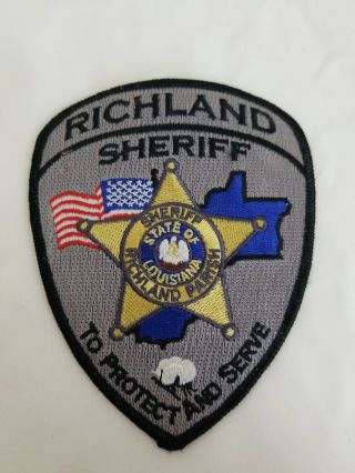 Richland Parish Louisiana La Sheriff Police Patch State Seal Pelican 4.  5 Inch