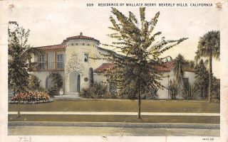 C22 - 0382,  Beery Residence,  Beverly Hills Ca.  Postcard.