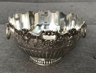 Small Silver Plate Bowl Ornate Design Vintage Lovely
