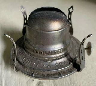 No.  2 Antique Nickel White Flame Light Co.  Kerosene Oil Lamp Burner