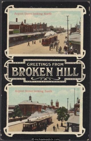 Broken Hill: Views Argent Street,  Tram
