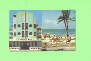 Oo Postcard The Ocean Surf Hotel Miami Beach Florida Bathing Beauty On The Beach