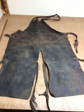 Vintage Blacksmith Leather Chaps Apron Not Suede Or Split Hide