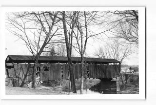 Fords Pennsylvania Pa Vintage Rppc Real Photo Covered Bridge