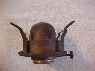 Rare Victorian Pat 1868 Brass 2 Kerosene Oil Table Lamp Burner Patina
