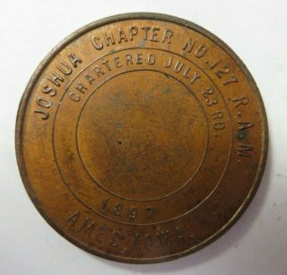 Masonic One Penny Token Coin Ames,  Iowa Joshua Chapter No.  127 R.  A.  M.  Vintage