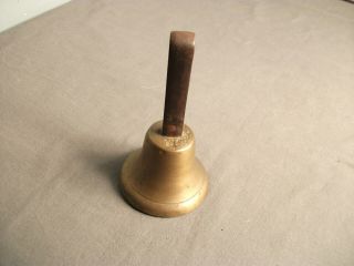 Vintage Brass Bell With Clapper And Leather Loop Handle - 6 1/2 " Tall - 49