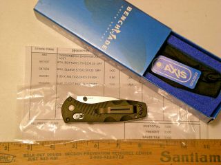 Benchmade 585 Mini Barrage Knife With Tag,  Bag,  And Box