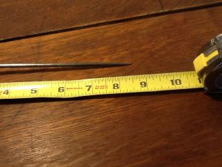 VINTAGE WOOD HANDLE SCRATCH AWL MARKING TOOL LEATHER PUNCH 8.  5 inch long 2