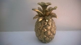 Vintage Small Solid Brass Pineapple Figurine Paper Weight