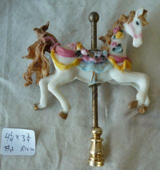 Lamp Finial Carousel Horse Cast Resin 4 1/4 " H X 3 3/4 " W 2