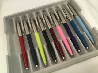 Parker Jotters Ballpoint Pens Set Of 9x Multi Colored Different Eras (jlc)