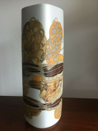 Mid Century Modern Royal Copenhagen Fajance Art Pottery Vase 10.  5 "