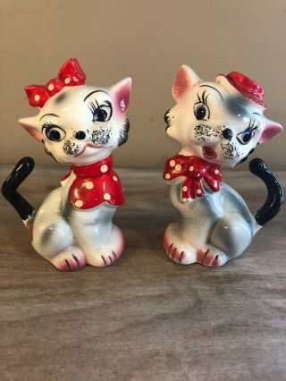Vintage Anthropomorphic Artmark Kitty Cat Salt & Pepper Shakers Set