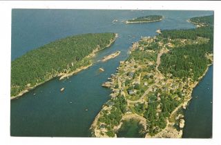 Vintage Postcard West Point Maine Me Aerial View Phippsburg Peninsula Coastal