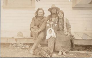 4 Generations Native Americans Flathead Indian Reservation Mt Rppc Postcard E59