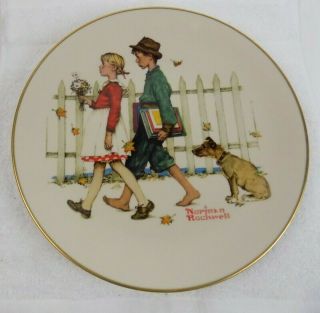 Norman Rockwell Plate - 1972 Limited Edition - Fall - A Scholarly Pace
