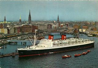 Postcard Hamburg - America Line Steamship Ocean Liner " Hanseatic "