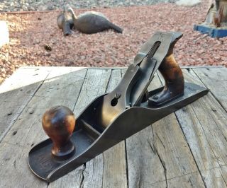 Vintage Stanley Bailey 5 Plane With Corrugated Bottom And Sweetheart Cutter Vg