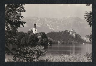 Vintage Photo Postcard,  Lake Bled Yugoslavia (slovenia) 1958