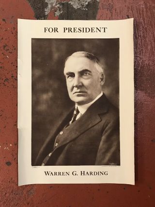 Warren Harding For President Campaign Poster