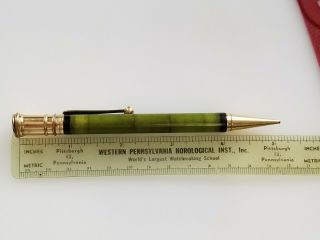 Vintage Parker Duofold Jr Usa Jade Green Gold Trim Mechanical Pencil