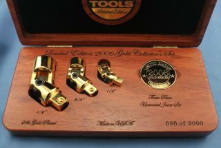Mac Tools Gold Plated 2006 3 - Piece Limited Edition Universal Joint Set