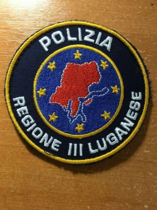 Swiss Switzerland Patch Police Polizia Lugano (region Iii Luganese)