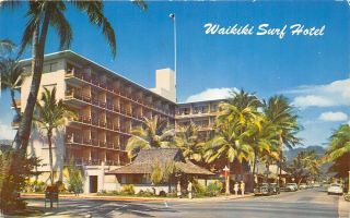 Honolulu Hawaii 1962 Postcard Waikiki Surf Hotel