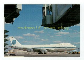 Pan Am B - 747 At Frankfurt Rhein - Main Airport Postcard